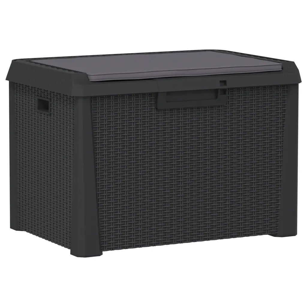 Baule da Giardino con Cuscino Seduta Antracite 125 L in PP CFW5480659