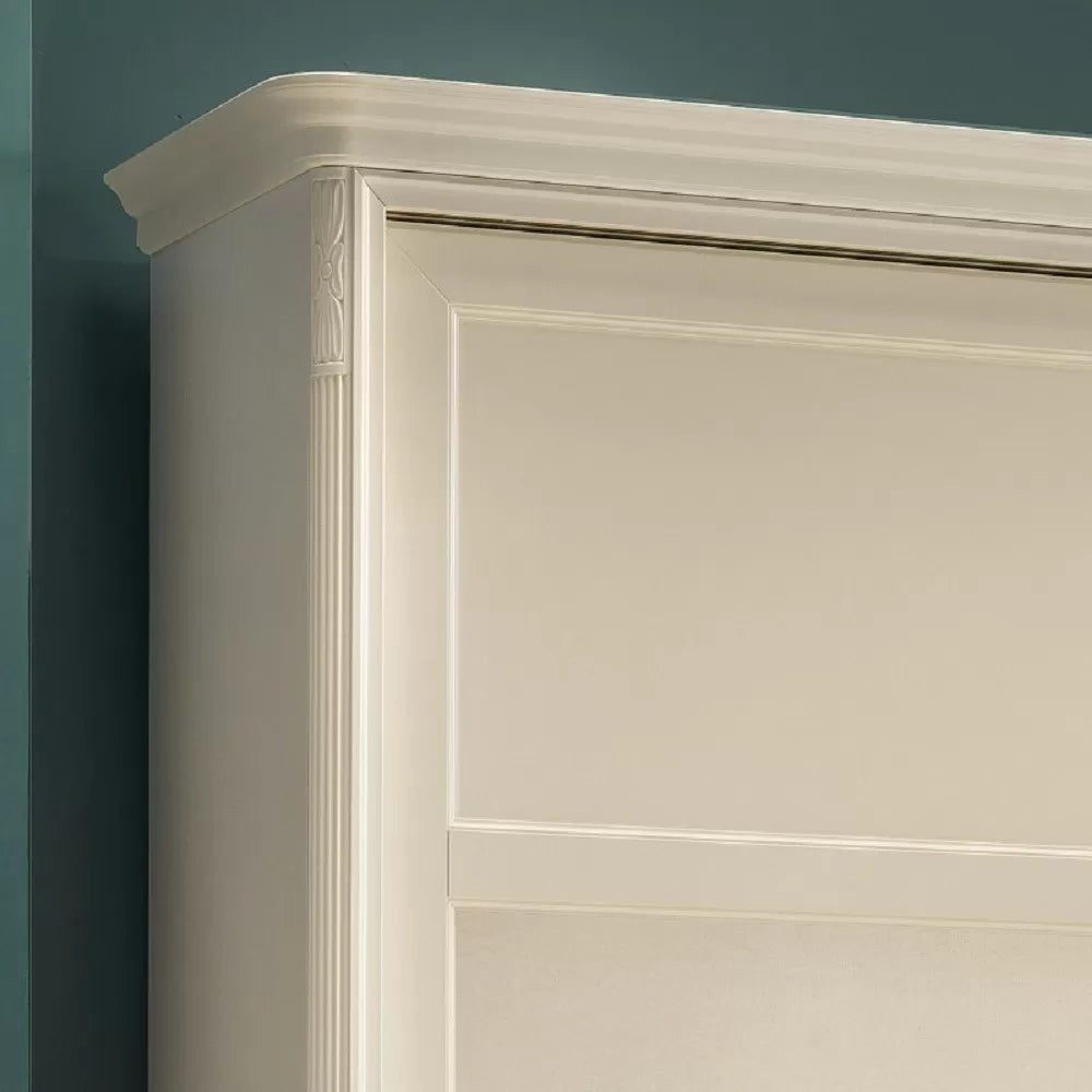 Armadio shabby 2 ante scorrevoli in legno massello avorio l.280 p.65 h.250 - Mobili 2G