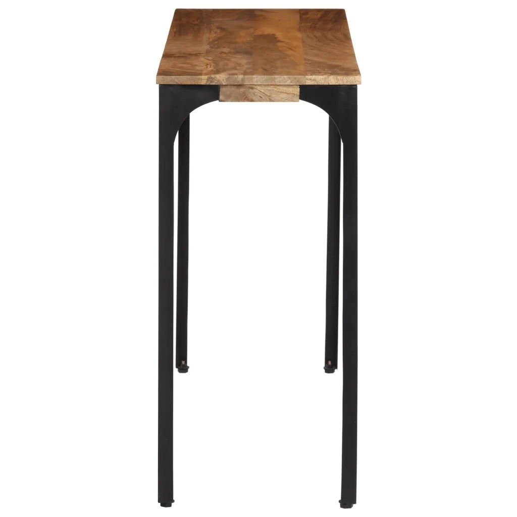 Tavolo Consolle Marrone 110x35x76 cm Massello Mango e Ferro 374901