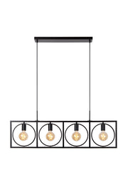 Lampada a sospensione nera loft SUUS 107cm 4xE27 Lucide