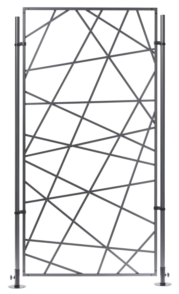 Traliccio Fisso con Cornice Effetto Design per Giardino Verdemax 180x60 cm in Alluminio Antracite