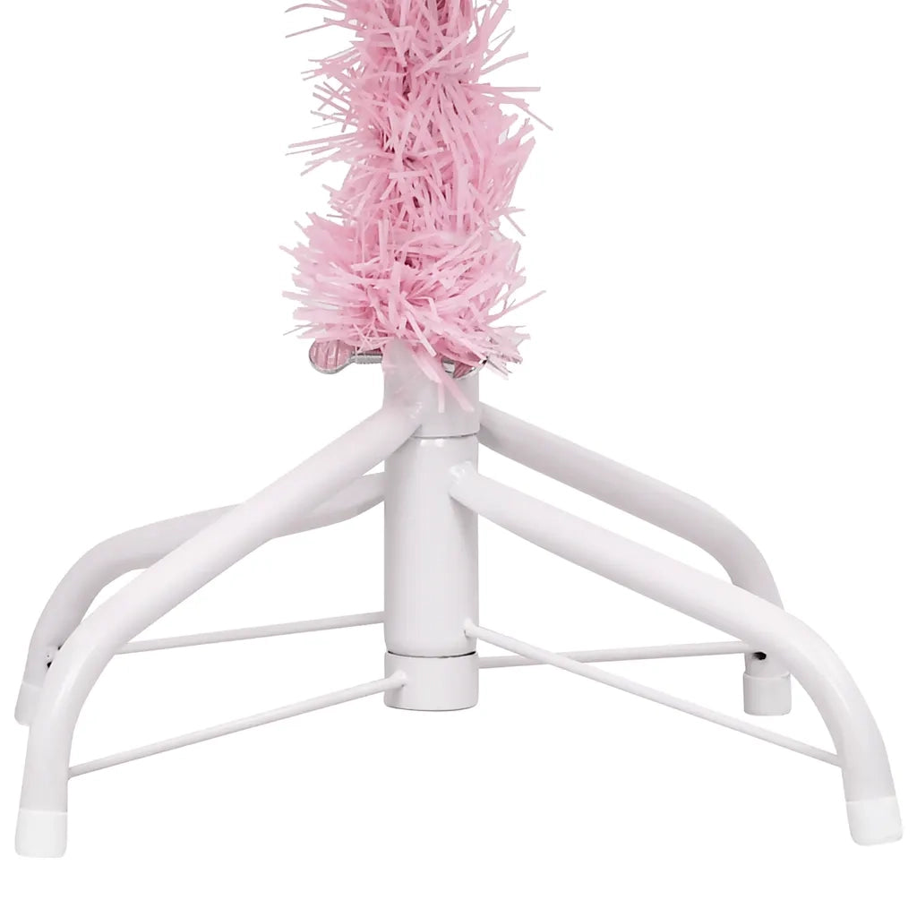 Albero di Natale Preilluminato con Palline Rosa 120 cm PVC 3077583