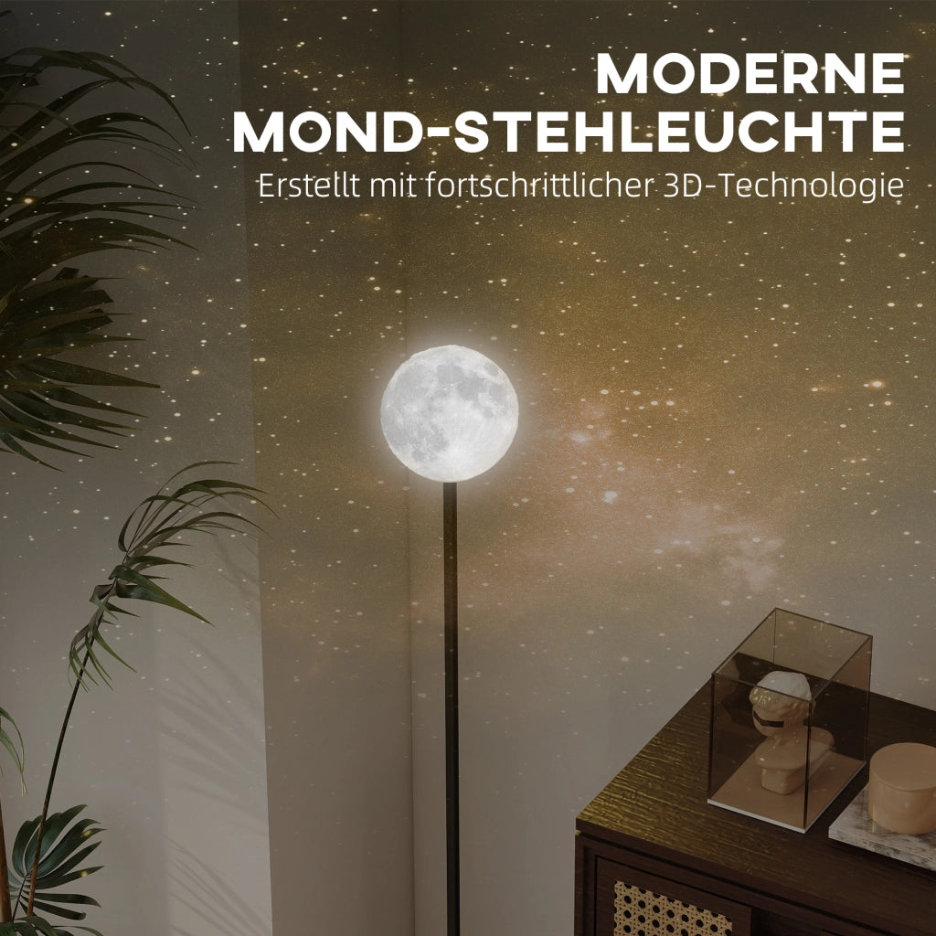 Lampada da terra con paralume effetto luna ¨C zephmum ¨C nero, metallo