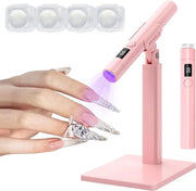 Lampada UV Mini per Gessi - Lampada LED UV per Gommato - Lampada per Gommato - Lampada UV portatile caricabile - con base magnetica - Lampada flash per geli, rapida indurimento - rosa