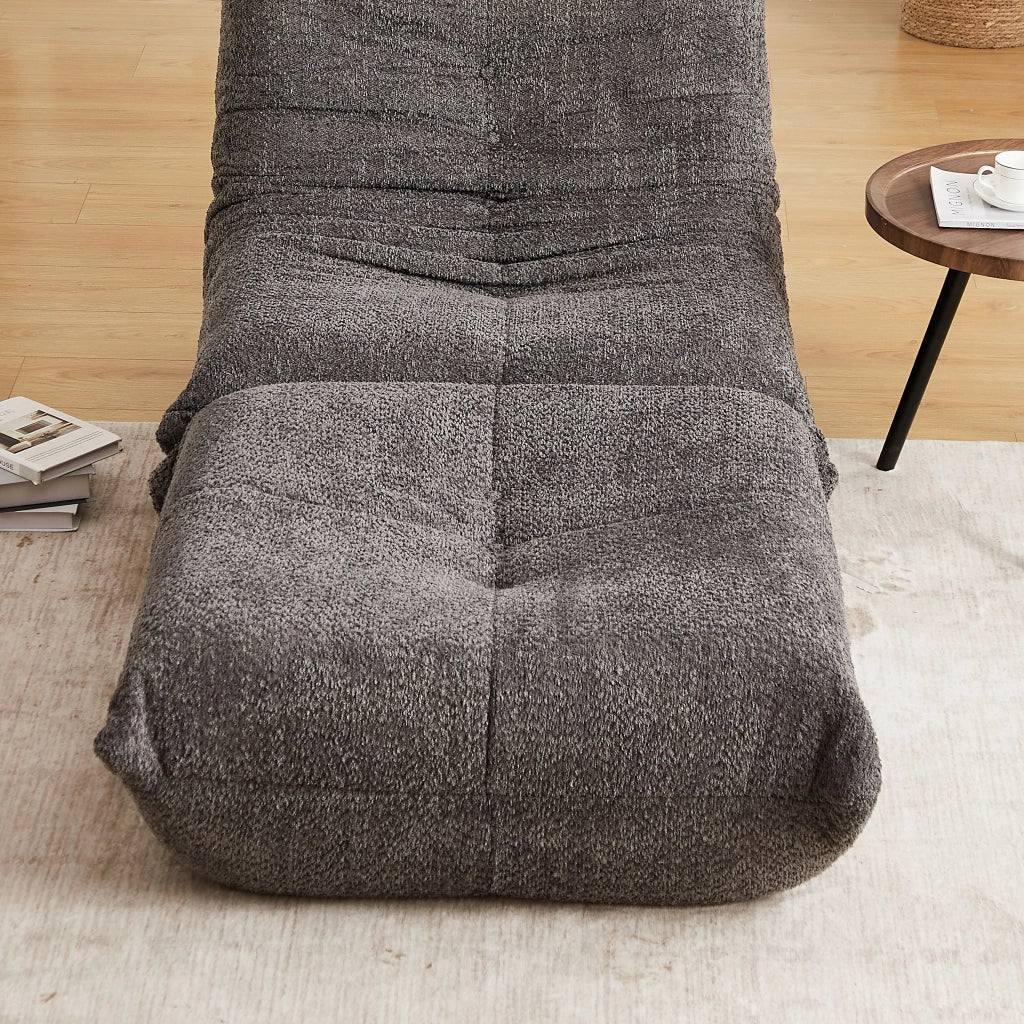 Poggiapiedi Divano Chenille ¨C MINIMAL ¨C Tessuto, Beige