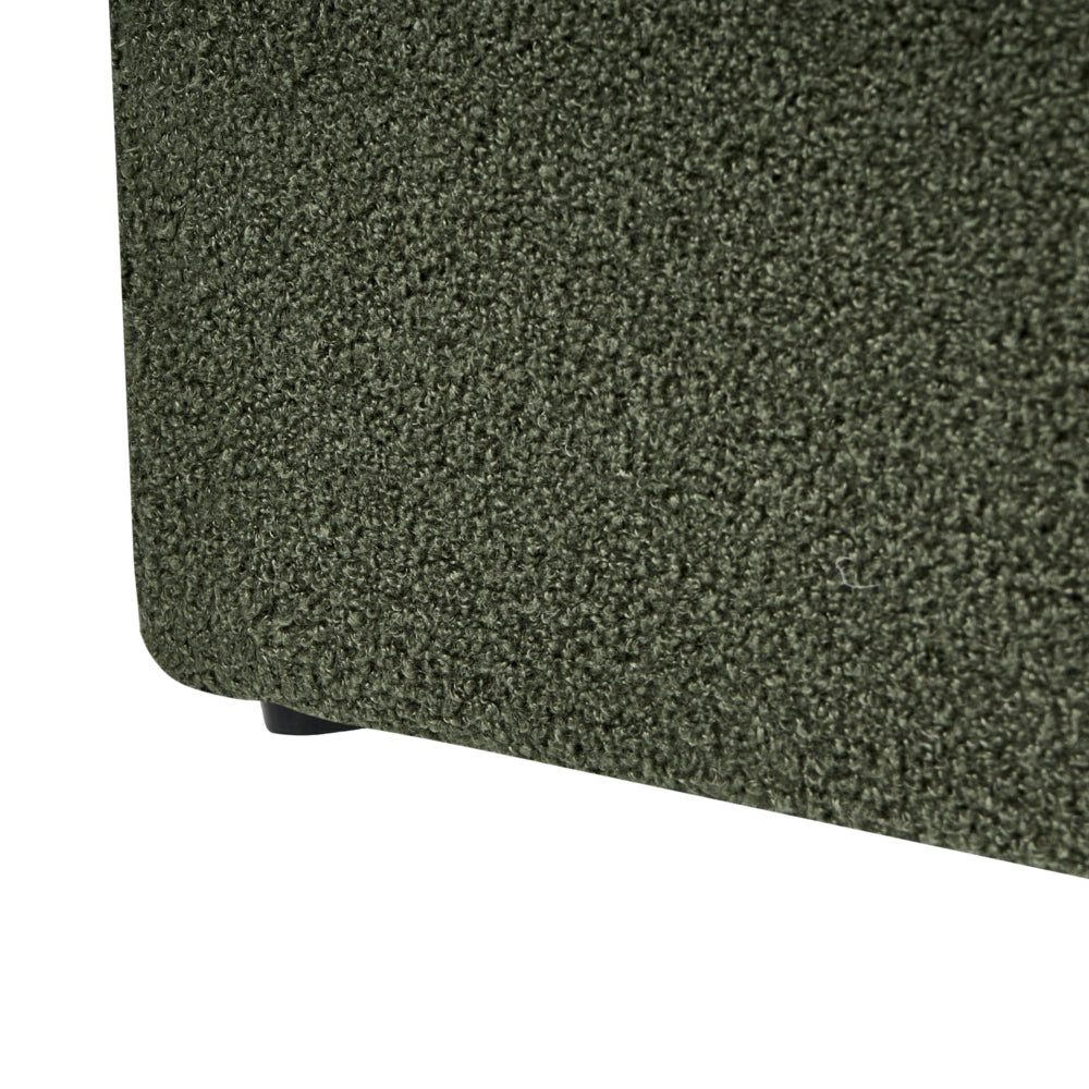 Letto matrimoniale con contenitore in tessuto bouclè verde sporco 160 x 200 cm stile moderno