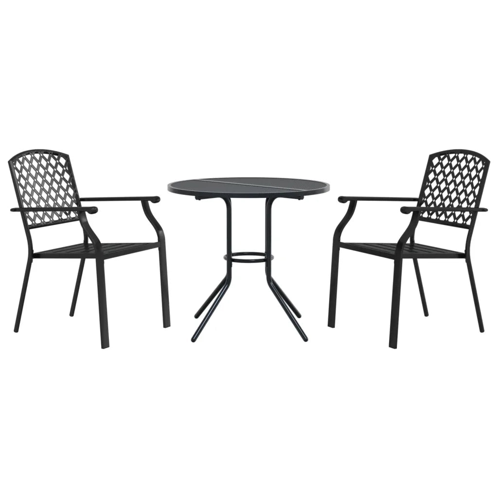 Sedie da Cucina Impilabili 3 pz-Sedia da Pranzo Antracite in Acciaio Verniciato 902152