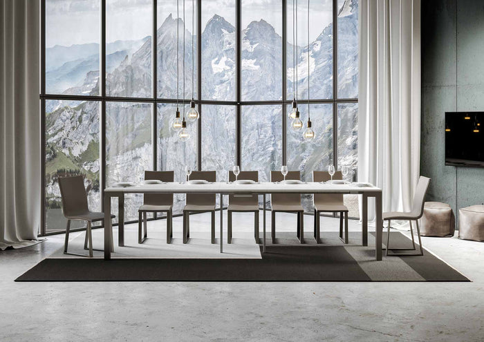 Consolle Allungabile 90-300x40x77 cm in Nobilitato Bianco