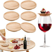 Set di coppe per vino in bambù da 6 pezzi, coppe per vino in legno, tavola per antipasti, coppe per vino, coppe per dessert, tavola per antipasti, coppe per vino con tovaglia per charcuterie, accessori da festa