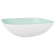 Lavandino in Vetro-Lavabo 42x42x14 cm Bianco
