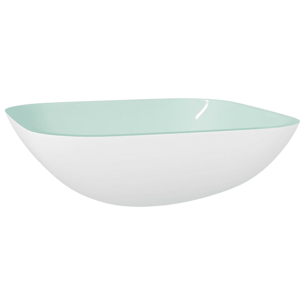 Lavandino in Vetro-Lavabo 42x42x14 cm Bianco