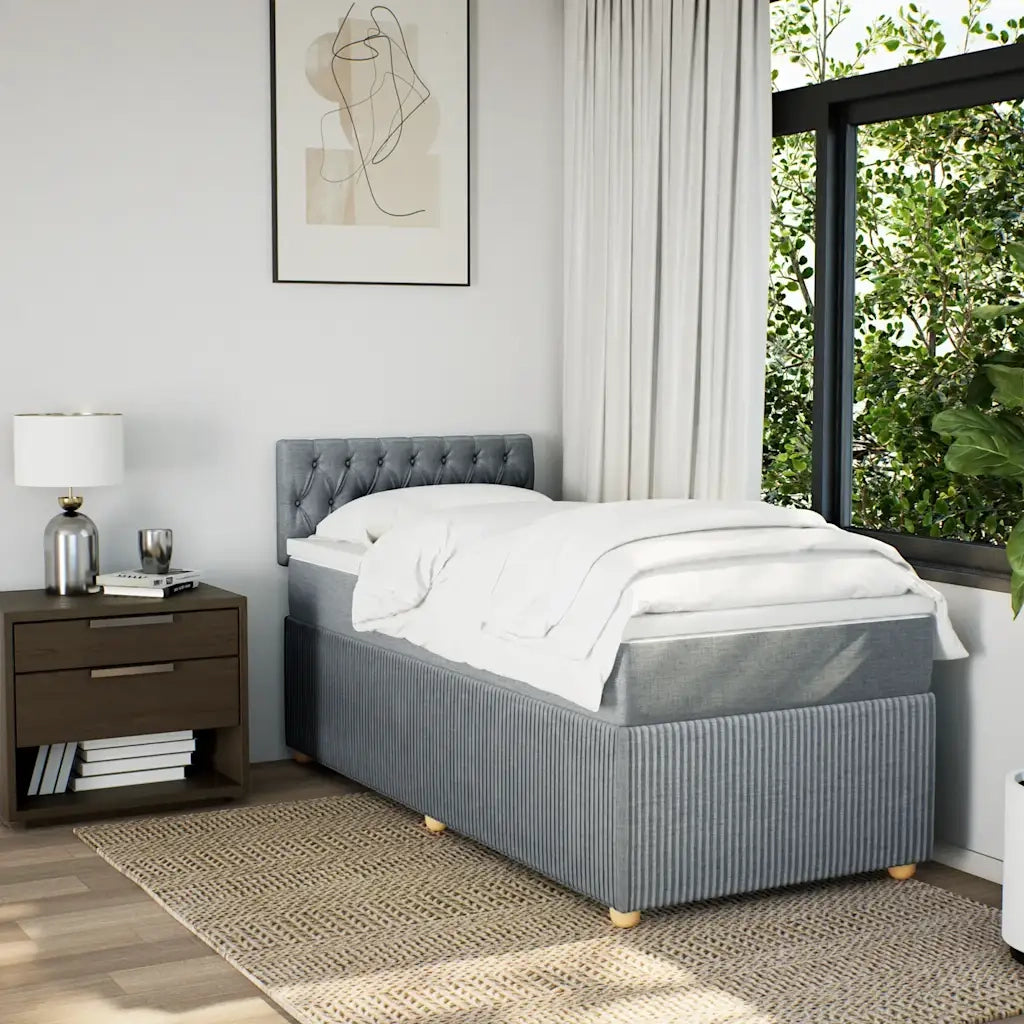 Giroletto a Molle con Materasso Grigio Chiaro 80x200 cm Tessuto 3289590