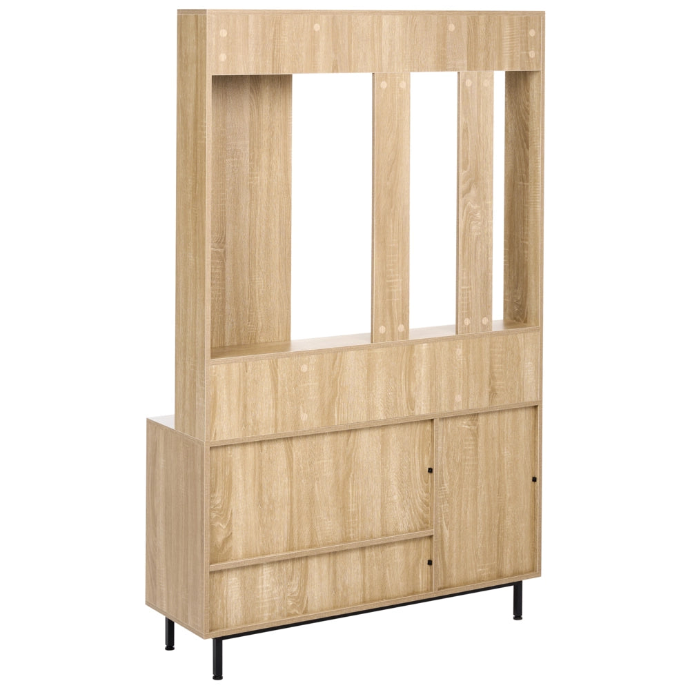 Mobile da ingresso con scarpiera a specchio L 112 cm A 179 cm Armadio Appendiabiti Truciolato Marrone Chiaro