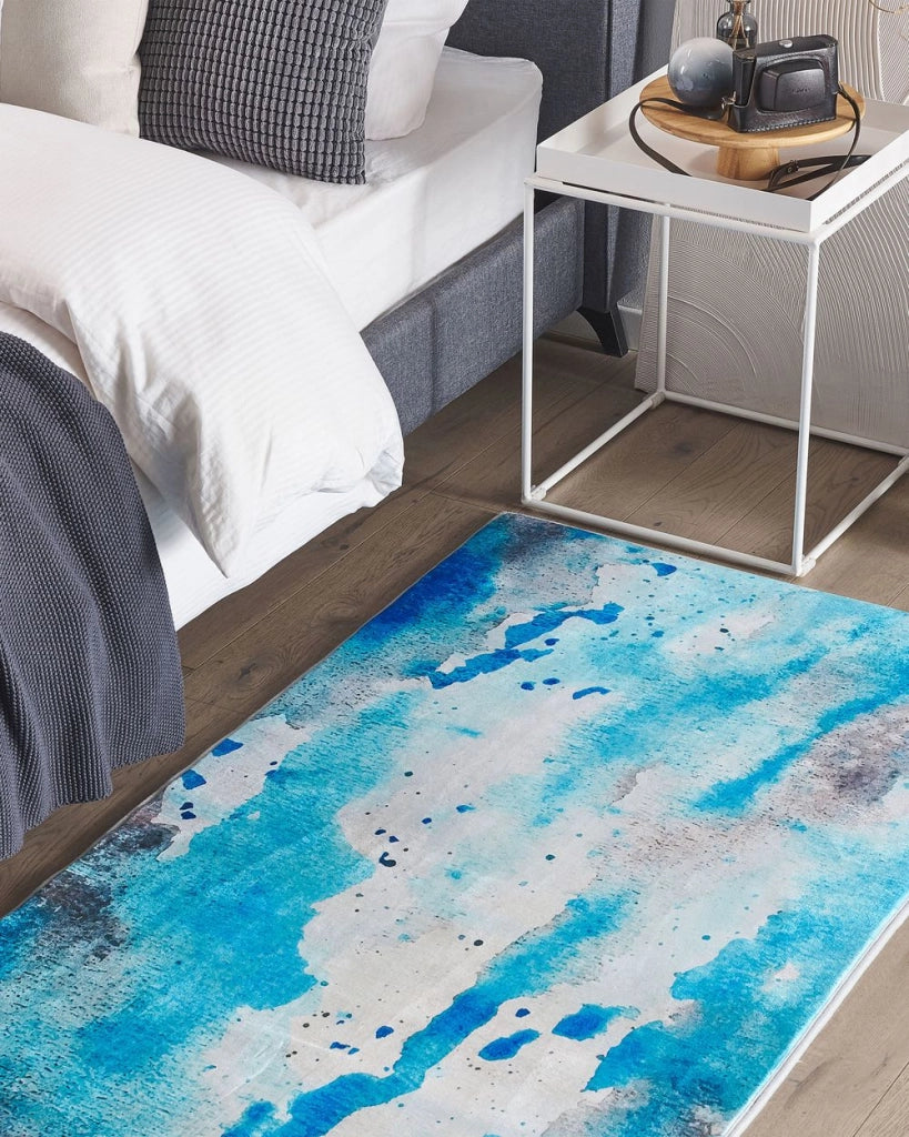 Tappeto tappetino Tessuto Multicolore 80 x 150 cm Motivo Acquerello Astratto Moderno