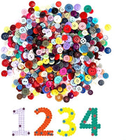Bottoni colorati per artigianato - 1000 pezzi - plastica - diverse misure