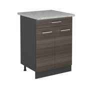 Mobiletto base per cucina R-Line Grigio nobile/Antracite 60 cm PL Marmo Vicco
