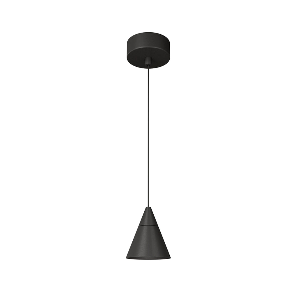 Lampada a Sospensione Zoe Surface Beneito & Faure 7W 38° 3000K Nero Opaco - Design Conico LED CRI90 UGR<19 per Illuminazione Interni