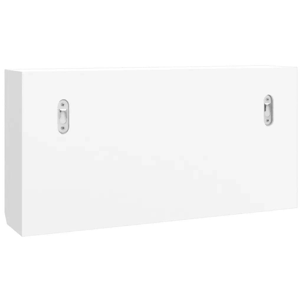 Armadietto per Chiavi Bianco 40x8,5x20 cm in Legno e Acciaio 350631