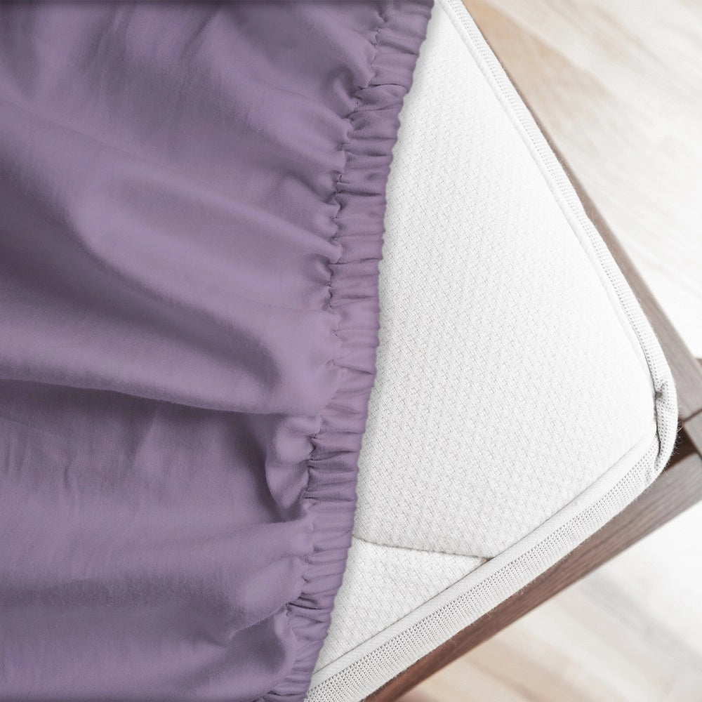 Lenzuolo letto sotto con angoli 100% puro cotone Made in Italy tinta unita Lilla - 1 Piazza e mezza