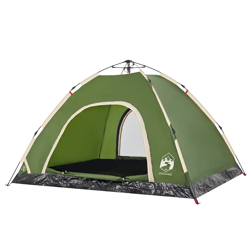 Tenda da Campeggio | Tenda Familiare 4 Persone Verde a Rilascio Rapido