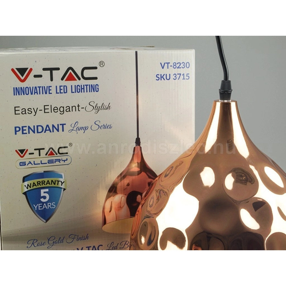 Trade Shop - Lampadario Pendente Lampada A Sospensione In Metallo Cono Oro Rosa Rame Vt-8230 -