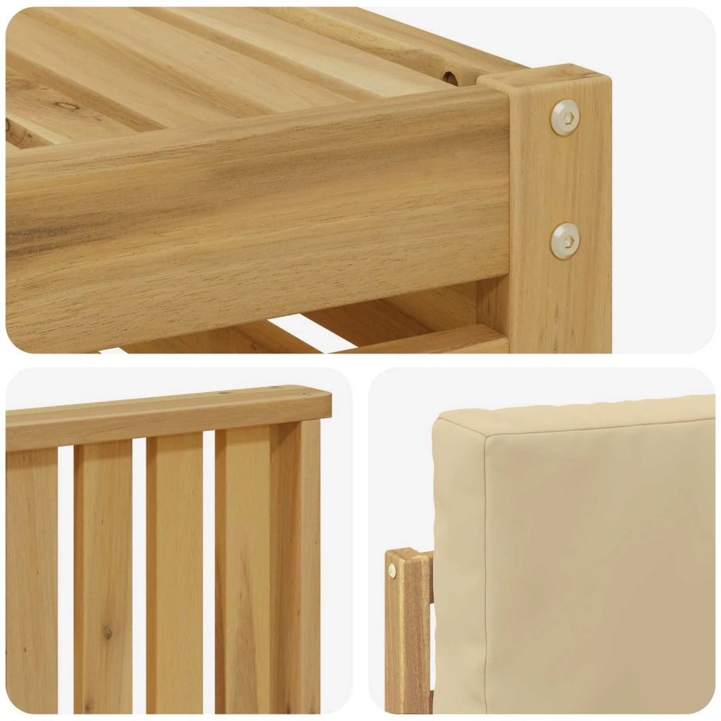 Set di divani da esterno 10 pcs Bianco e Beige 59 x 59 x 37 cm 3392543