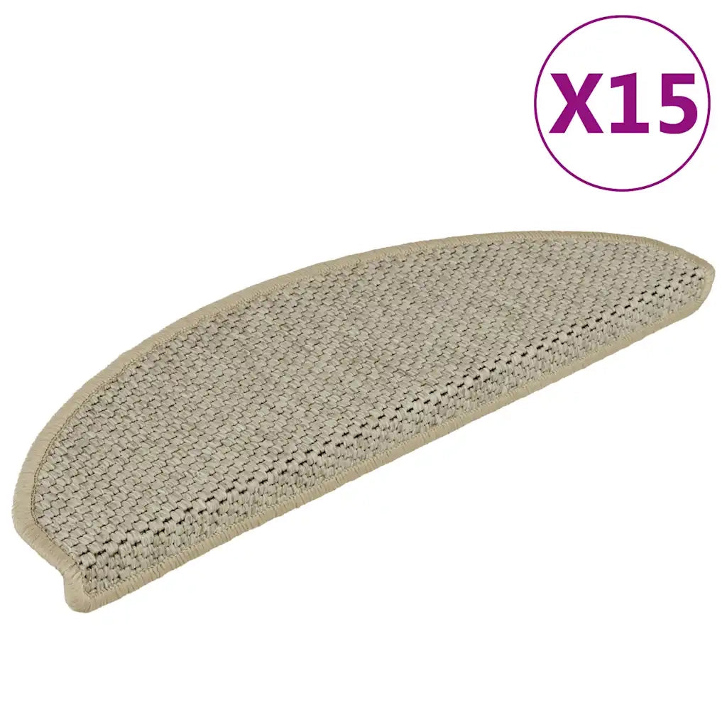 Tappeti Autoadesivi Scale Aspetto Sisal 15 pz 65x25cm Grigi cod mxl 69110