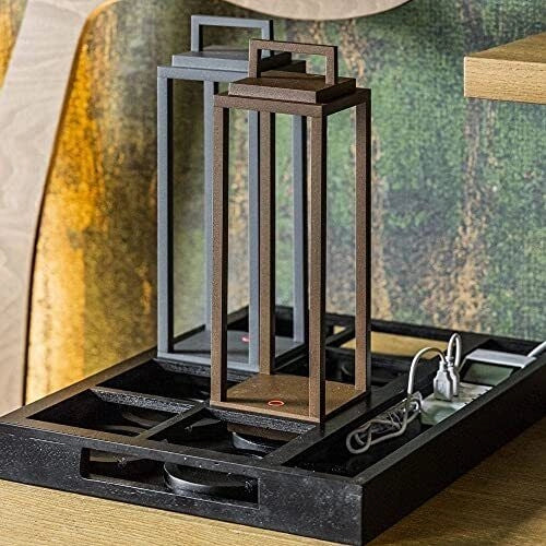 AB+ 9105517002 ab+ by Abert Resort Lampada da tavolo portatile ricaricabile IP54 LED integrato dimmerabile colore Corten