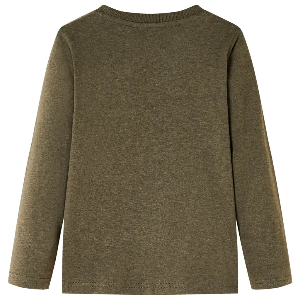 Maglietta per Bambini Maniche Lunghe Cachi MÃ©lange 116cod mxl 84408