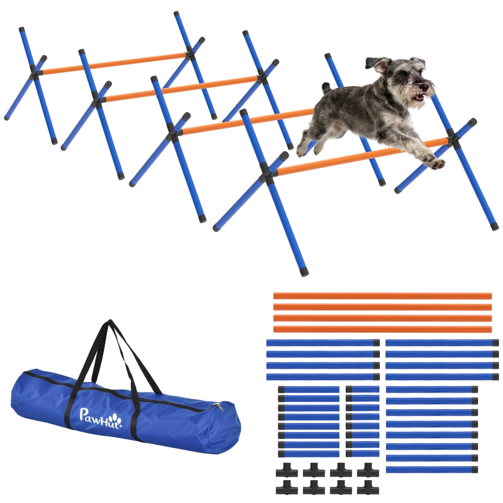 Kit Agility per Cani con Ostacoli Regolabili ¨C Xylo ¨C Portatile con Borsa Arancione