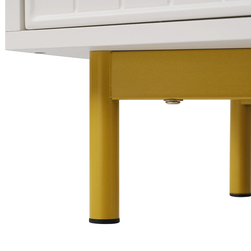 COMODA 2 ante e 3 cassetti 120x75x40 cm Bianco con ripiano regolabile