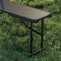 Set da Pic Nic Pieghevole a 3 Pezzi con Tavolo e 2 Panche in HDPE e Metallo, Nero