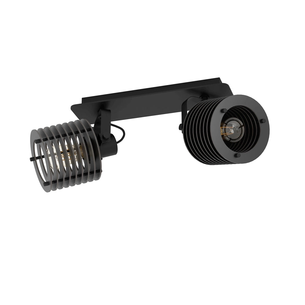 Spot Contemporaneo Segovia In Acciaio Nero 2 Luci E27 40W Ip20