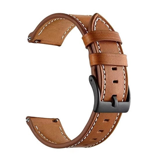 Cinturino orologio 20mm in pelle PU marrone - pelle PU - rilascio rapido - adatto per smartwatch e orologi analogici