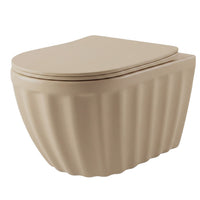 Set: Wc Sospeso + Lavabo Da Appoggio Rea Duo Caffe Latte Matt