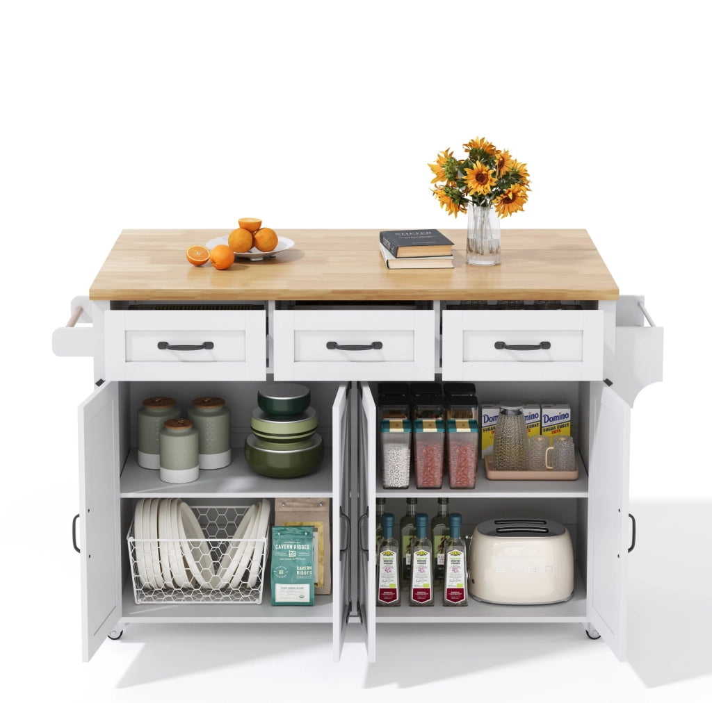 Isola da cucina con piano ribaltabile 140x43(70)x90;5 cm in MDF bianco e naturale