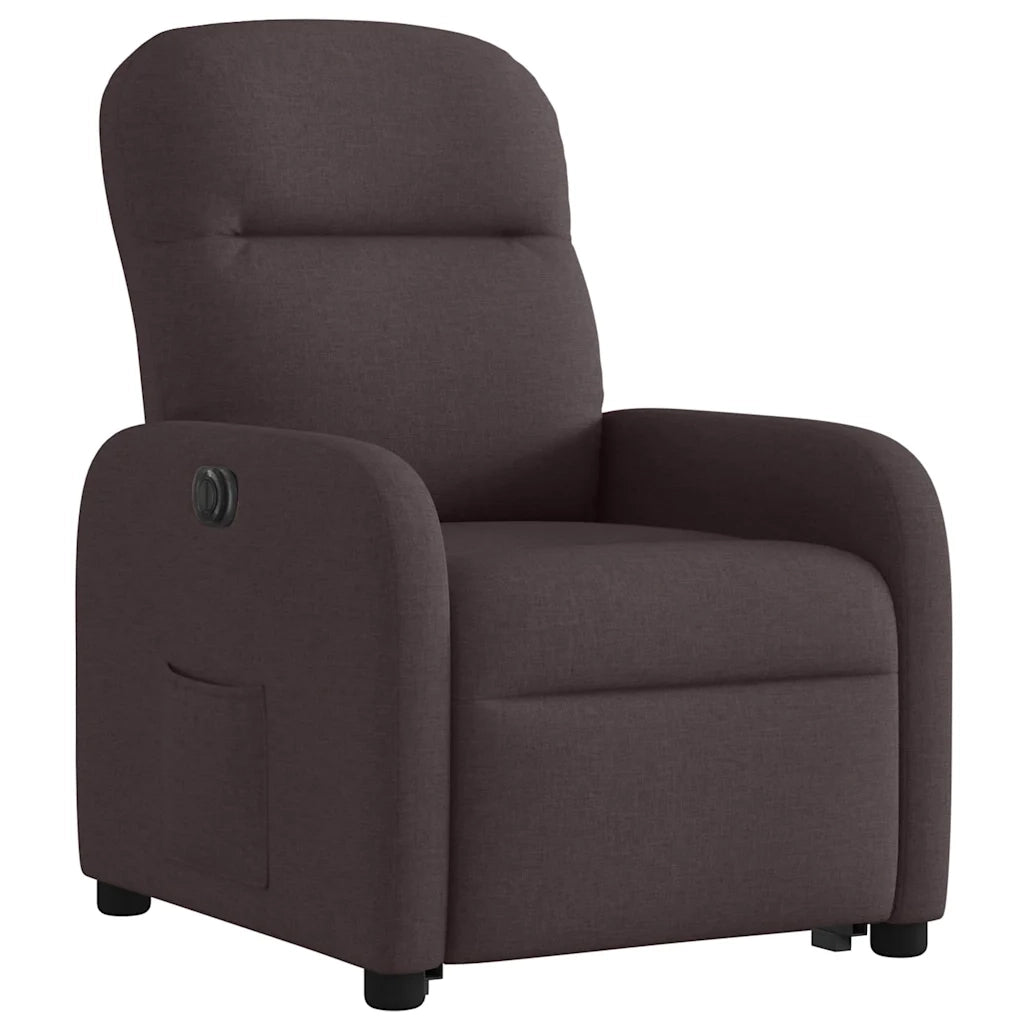 Poltrona Alzapersona Reclinante Elettrica Marrone Scuro Tessuto 3302997