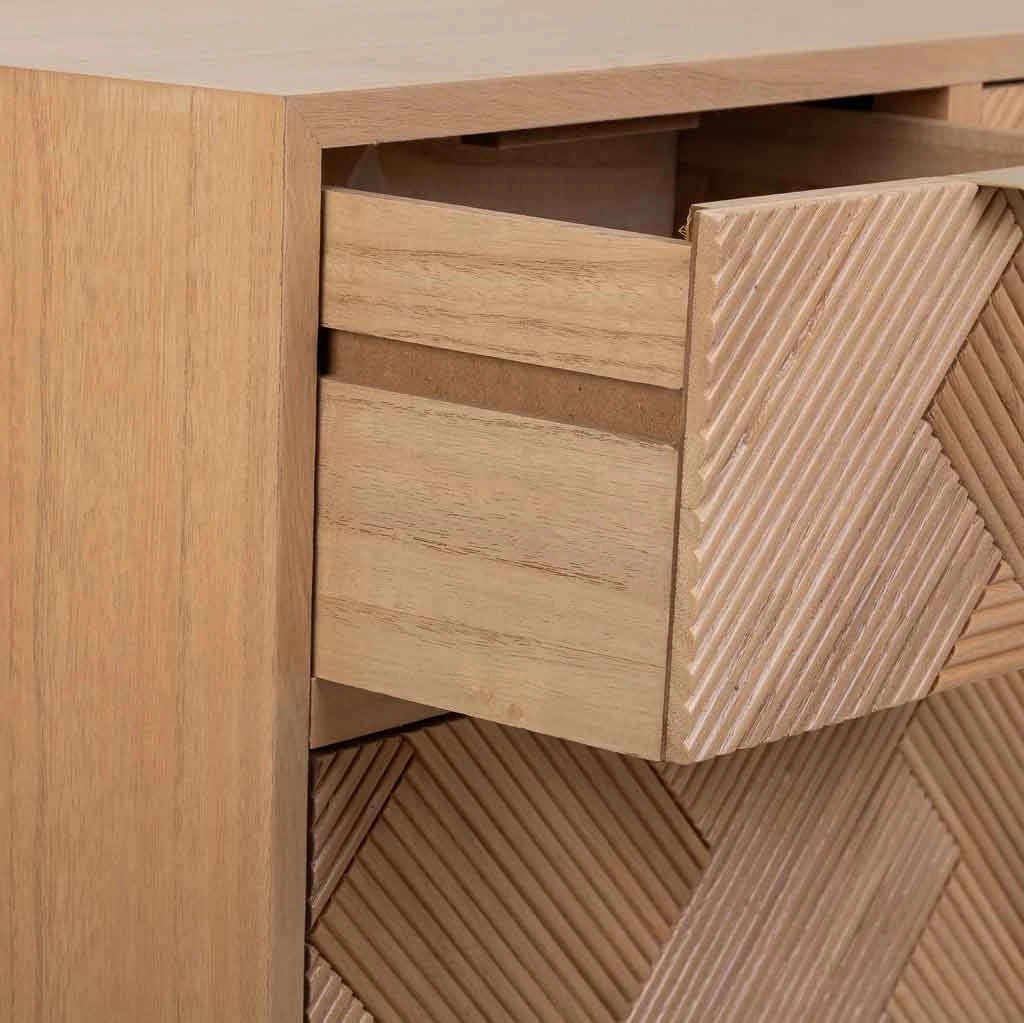 Scarpiera in legno con 2 ante e 2 cassetti marrone 70x32x120h cm