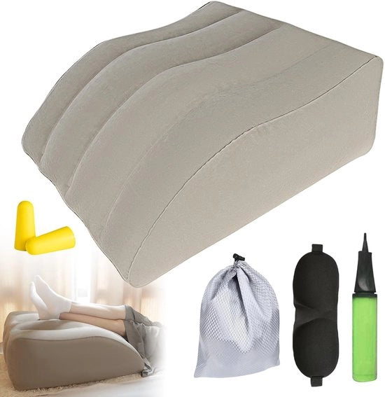 Supporto alle caviglie gonfiabile - Cuscino per gambe - Supporto comodo per le gambe - Stecche di sostegno - Miglioramento della circolazione - Riduzione dei gonfiori - Cuscino per gambe gonfiabile con supporto alle caviglie