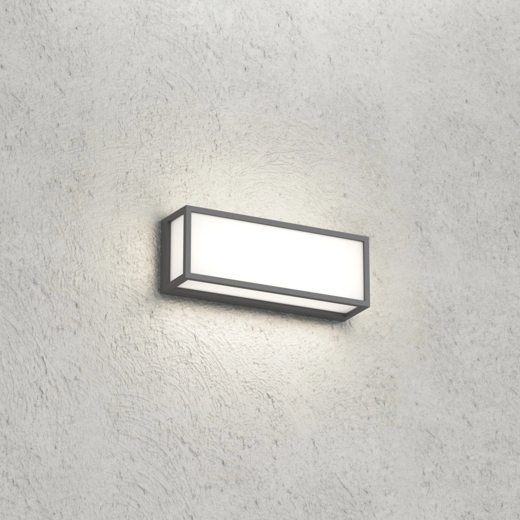 OSAKA APPLIQUE PLAFONIERA RETTANGOLARE GRANDE 30CM 3 LUCI ATTACCO GX53 GRIGIO ANTRACITE IP54