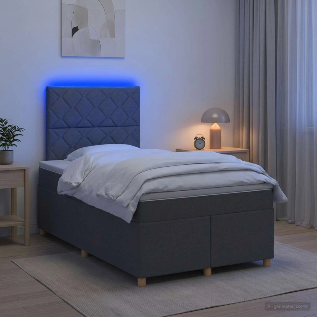Letto box spring con materasso Grigio Scuro 120 x 200 cm 3455330