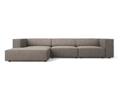 Cosmopolitan Design - Divano angolare sinistro "Arendal" 4 posti in ciniglia grigio 