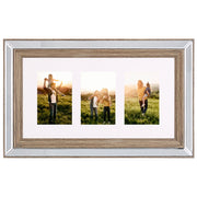 Cornice per foto in legno scuro 32 x 50 cm per 3 foto 10 x 15 cm Collage Apertura