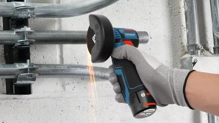 Bosch 0 601 9F2 00C GWS 12V-76 PROFESSIONAL Smerigliatrice angolare 7,6 cm 12 V 19500 rpm con batteria 2 Ah colore Nero Blu Rosso