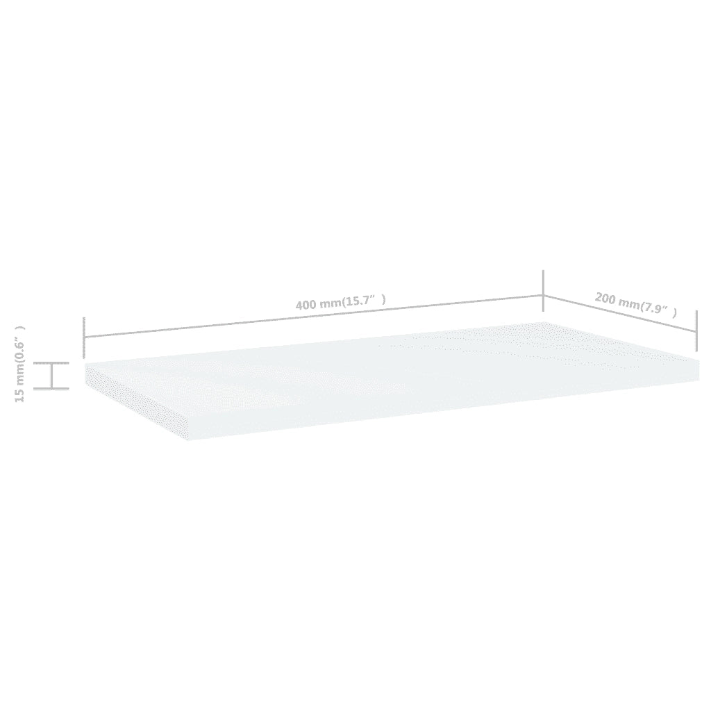 Ripiani per Libreria 4 pz-Scaffale per Libri Bianchi 40x20x1,5 cm Legno Multistrato