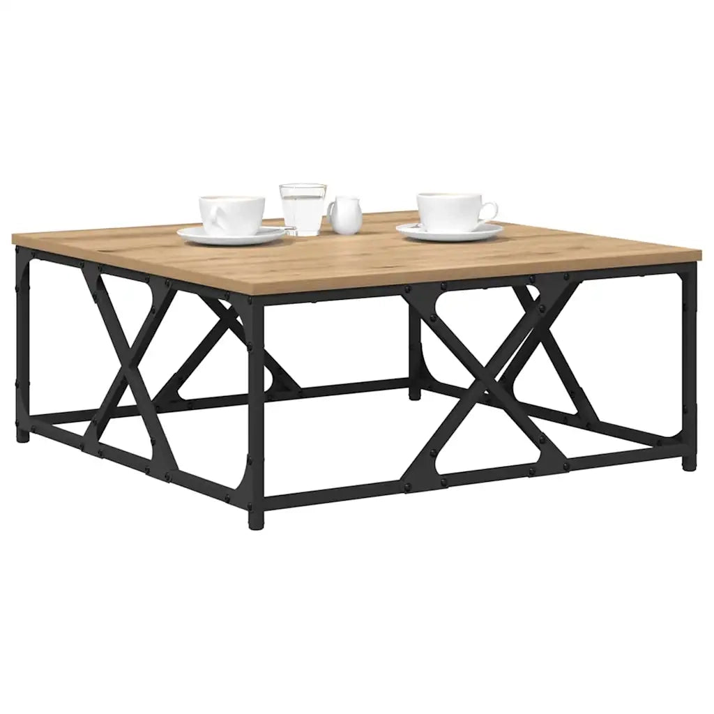 Tavolino da salotto Rovere artigianale 70 x 70 x 30 cm