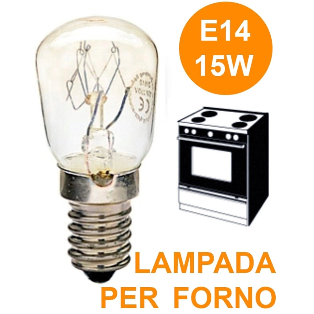 Trade Shop - Lampadina Lampada Lampadine Per Forno Fornetto E14 15 Watt Fino A 300° Gradi -