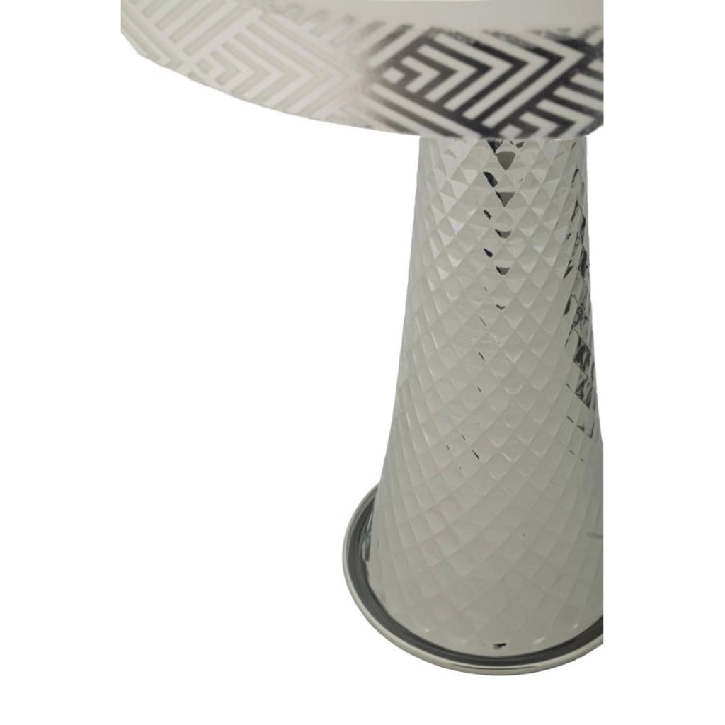 Lampada da Tavolo VKH902, Argento, Tessuto, 30x30x54 cm