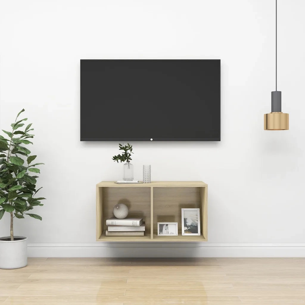 Armadietto da Parete per TV Rovere Sonoma 37x37x72cm Truciolato cod mxl 10152