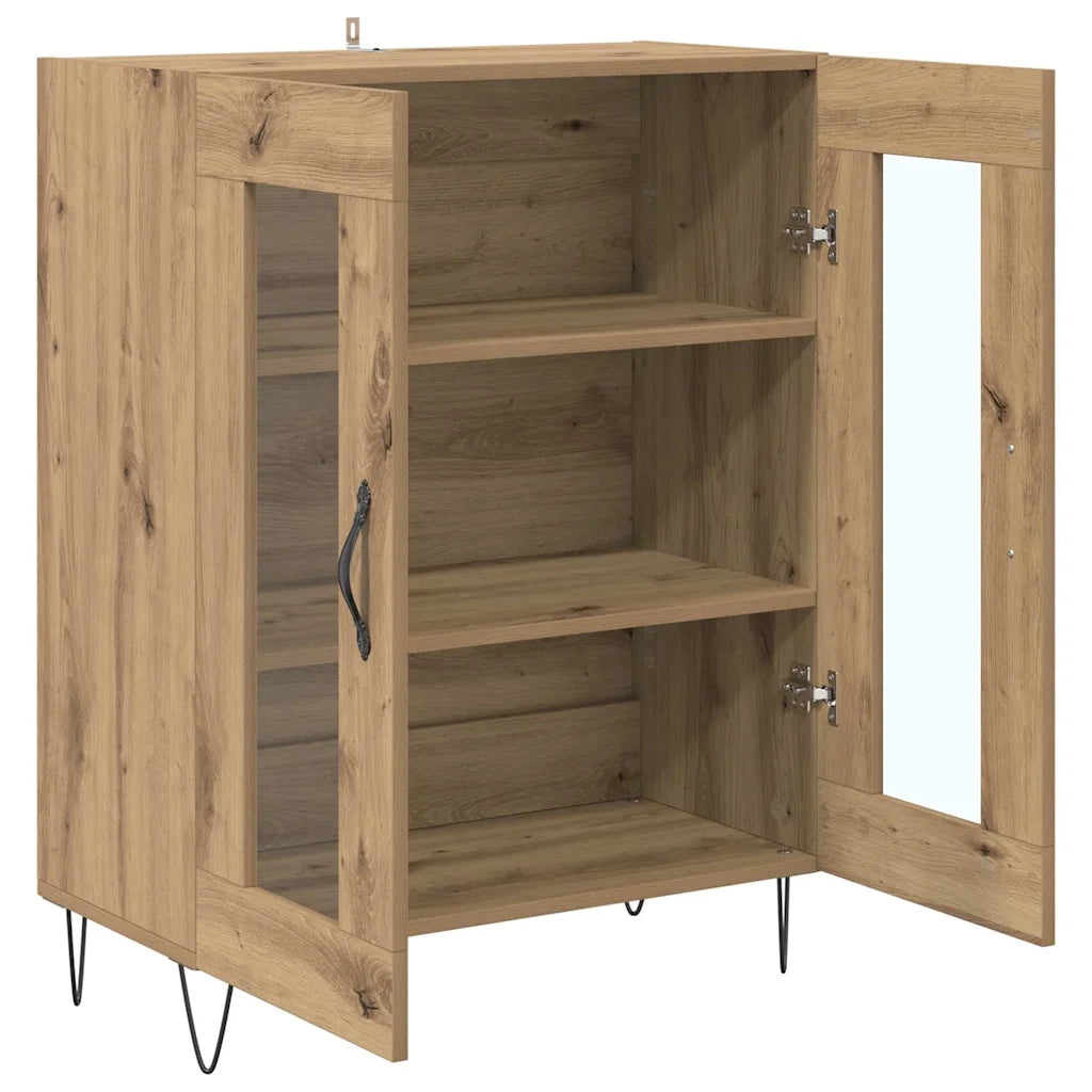 Credenza | Madia | Buffet da pranzo | Armadio da pranzo Rovere artigianale 69,5 x 34 x 90 cm Legno multistrato